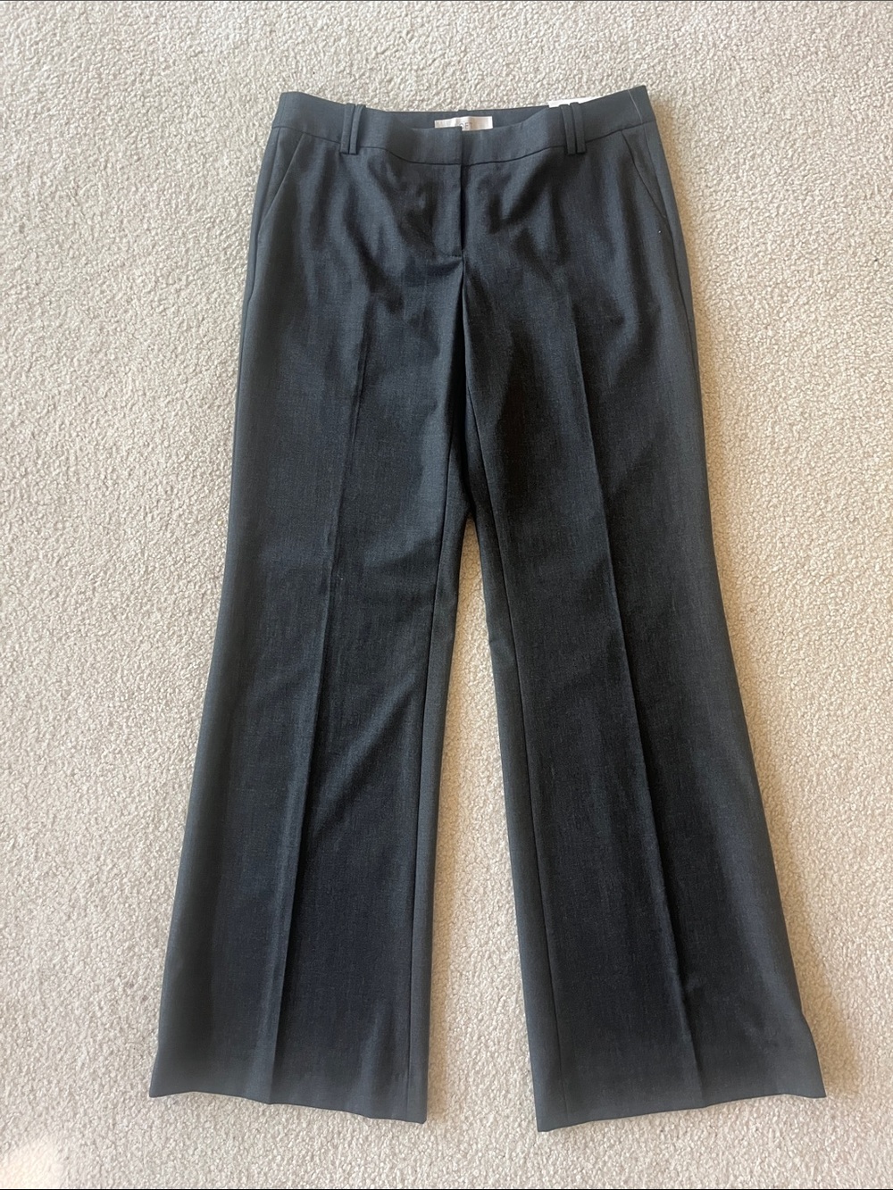 LOFT Marisa Modern With Stretch Dark Charcoal Straight Leg Pants